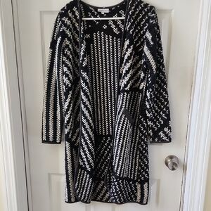 Waverly Black and White Cardigan Sweater